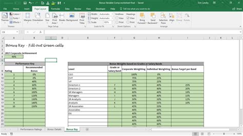 Variable Compensation Plan Template