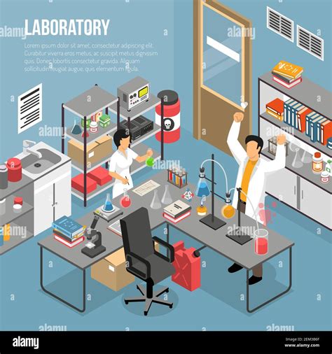 Laboratorio Cient Fico Isom Trico Con Texto Editable Y Laboratorio De