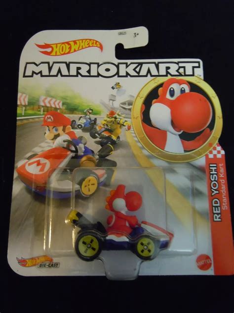 Mavin Hot Wheels Nintendo Mario Kart Series Red Yoshi Standard Kart Cracked Blist