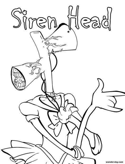 Siren Head Coloring Pages Free Printable Coloring Pages