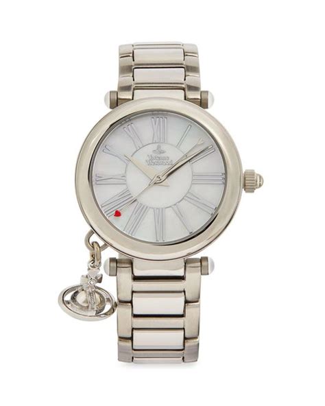 Vivienne Westwood Stainless Steel Mother Orb Quartz Watch Mm In