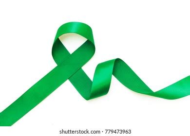 Realistic Green Ribbon Medical Symbol Lymphoma Stock Vector Royalty