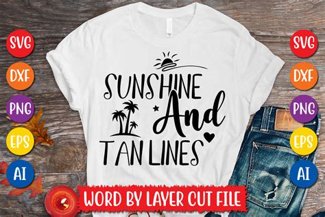 Sunshine And Tan Lines Svg Design Graphic By Megasvgart · Creative Fabrica