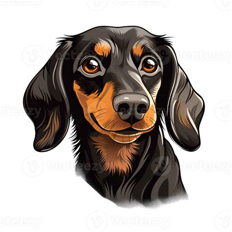 Dachshund Wiener Dog Puppy Cartoon Style Logo Artistic Painting Drawing