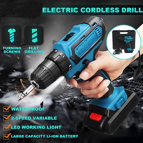 V Speed Power Drills Drilling Tool Rechargeable Cordless Electric