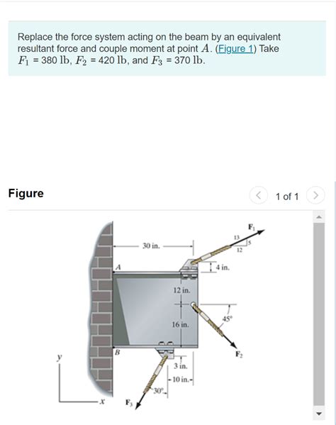 Solved Replace The Force System Acting On The Beam By An Chegg