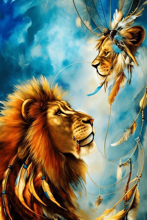 Raymond Swanley Abstract Lion Head Painting · Creative Fabrica