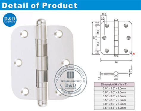 Stainless Steel Round Door Hinge With Ball Tip DDSS046 From China