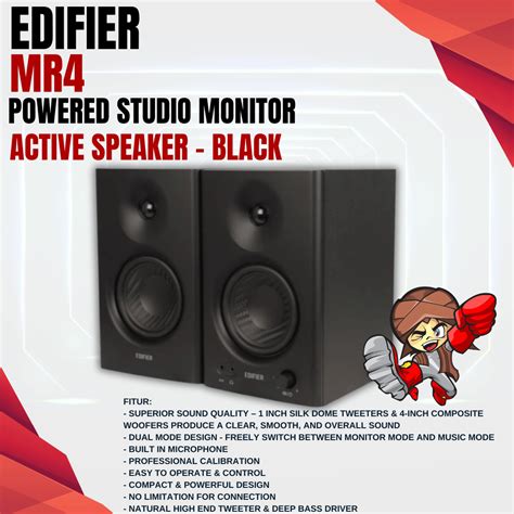 edifier    powered studio monitor speakers active speaker black