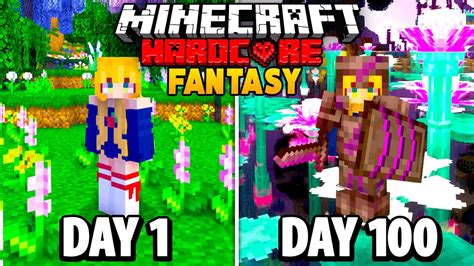 I Survived 100 Days In A FANTASY WORLD In Hardcore Minecraft Here S