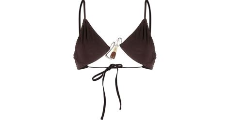 Christopher Esber Nebular Bead Detailing Bikini Top In Brown Lyst