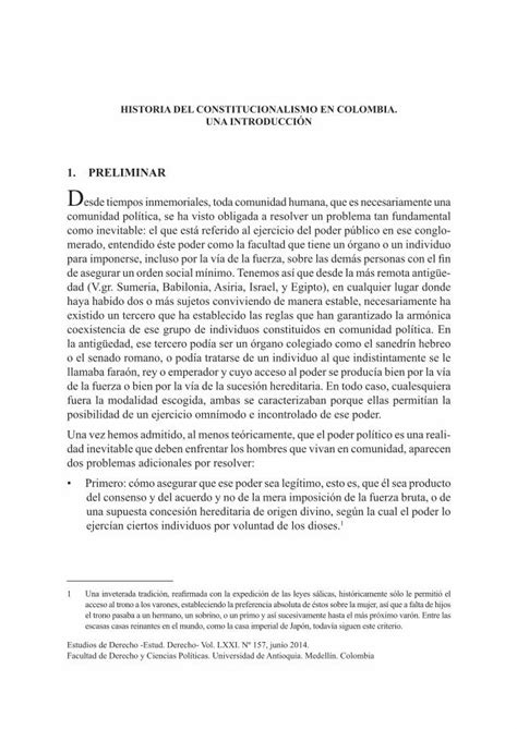 PDF Historia Del ConstitucionalisMo En ColoMbia Una Historia Del