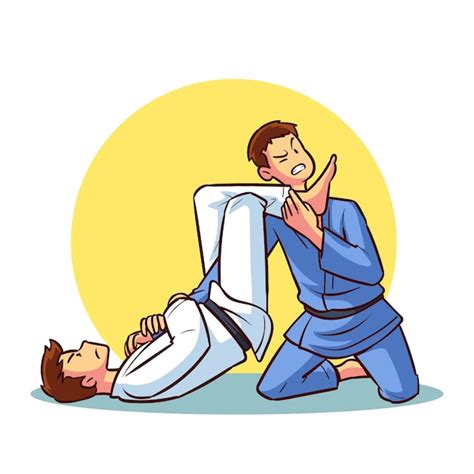 Free Vector Jiu Jitsu Athletes Fighting Front View