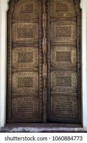 Thai Teak Wood Carved Doors Windowold Stock Photo Shutterstock