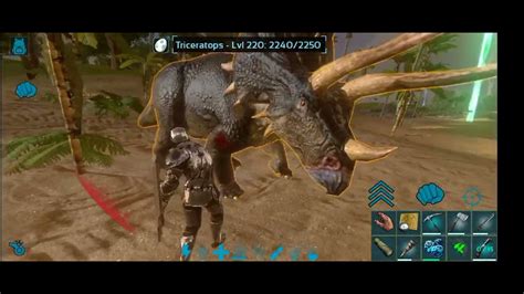 Ark Survival Evolved Mobile Taming Triceratops Trike Android Youtube