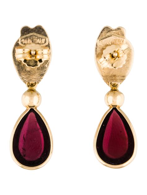 14K Rhodolite Garnet Drop Earrings w/ Tags - Earrings - EARRI35058 ...