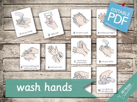 How To Wash Your Hands Properly Editable Montessori Cards Flash