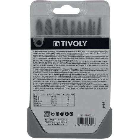 Tivoly Coffret De Pcs Contenant Extracteurs De Goujons Et Vis