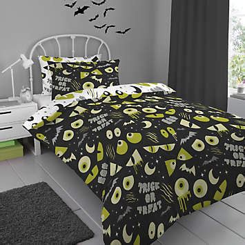 Bedlam Glow In The Dark Trick Or Treat Halloween Duvet Cover Set