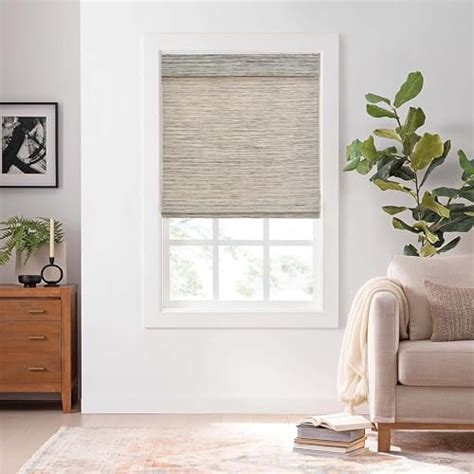 Derf Home Custom Bamboo Blinds Cordless Roman Blinds Bamboo Flax Blend