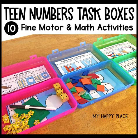 Teen Numbers Fine Motor Task Boxes My Happy Place Teaching