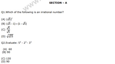 Cbse Class 9 Mathematics Sample Paper 13