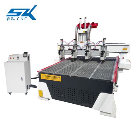 Four Heads Plywood Woodworking Cnc Cutting Router Machine Senke Cnc