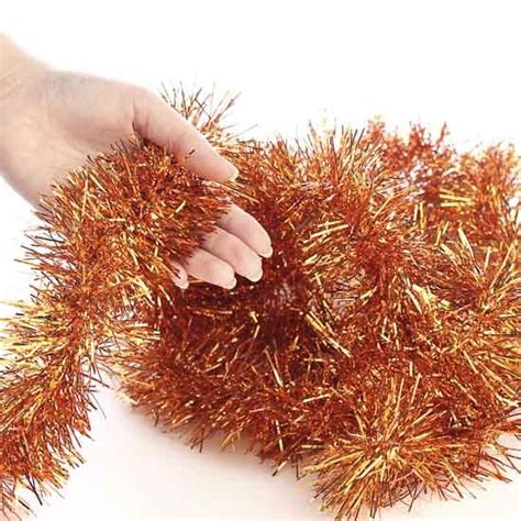 Metallic Orange Tinsel Garland Christmas Garlands Christmas And