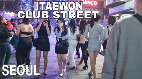 4K Seoul Itaewon Night Walk Burning Itaewon Club Bar Kafe Street A