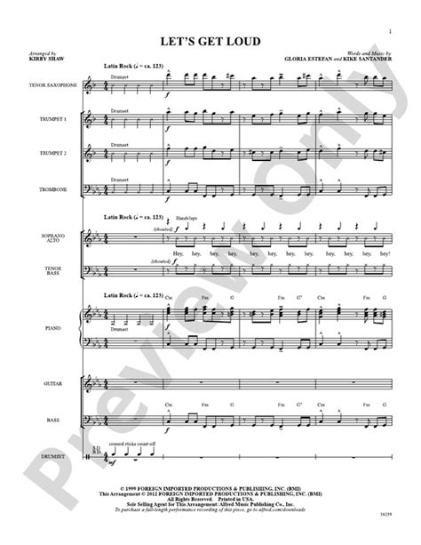 Let S Get Loud Choral Octavo Soundpax Gloria Estefan Digital Sheet