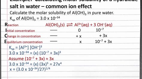 How To Calculate Molar Solubility In Water