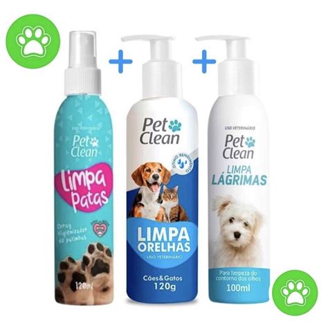 Kit De Higiene Pet Clean Limpa Patas Limpa Orelhas E Limpa L Grimas