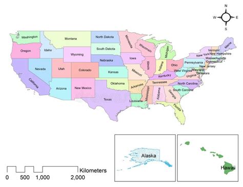 El Mapa De Los Estados Unidos De Am Rica De Los Cincuenta Estado E E U