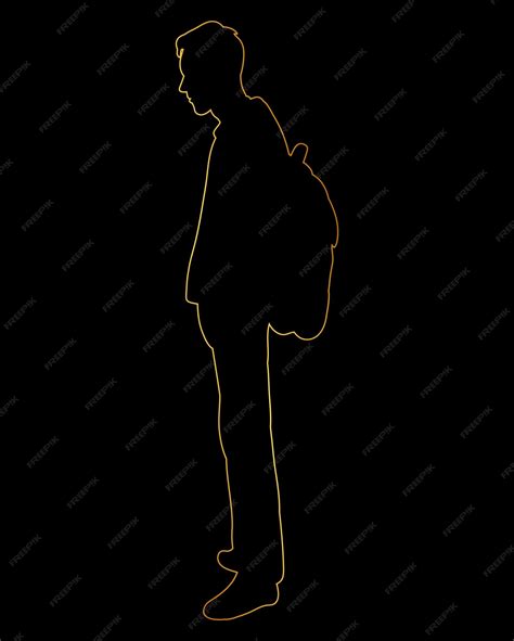 Premium Vector A Man Stands In Front Of A Black Background