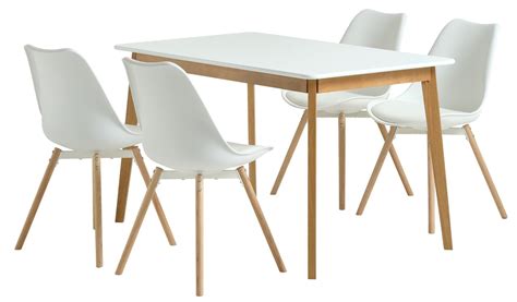 Jegind L Table Blanc Kastrup Chaises Blanc Jysk