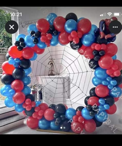 Spiderman Ballon Arch Spiderman Birthday Party Spiderman Birthday