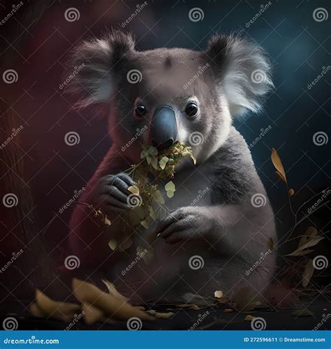 Hojas De Comida De Koala Ai Generativo Stock de ilustración