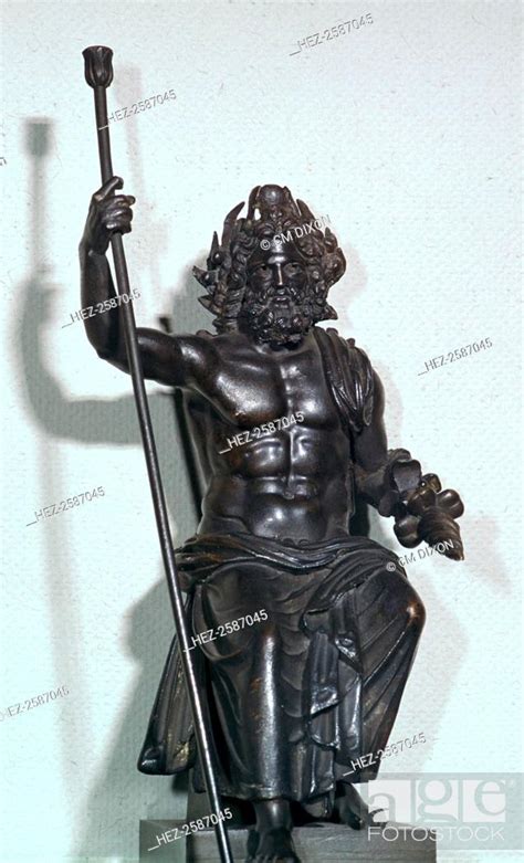 Roman Bronze Statuette Of Jupiter Holding A Sceptre And Thunderbolt