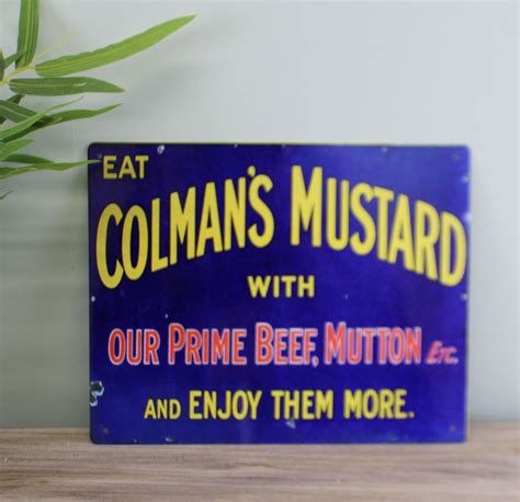 Vintage Metal Sign Retro Advertising Colmans Mustard