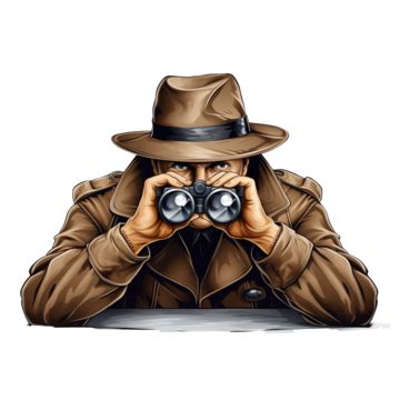 Detective Spying With Binoculars Detective Binoculars Inspector PNG