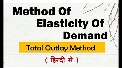 Method Of Elasticiy Of Demand Total Expenditure Method Youtube