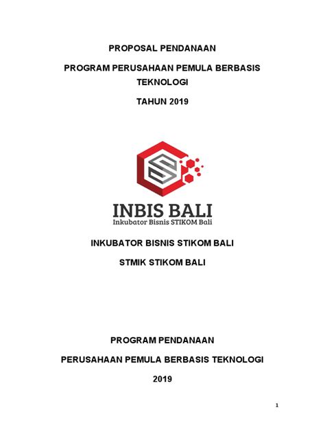 Proposal Inkubator Bisnis Stikom Bali Ppbt 2019 Pdf