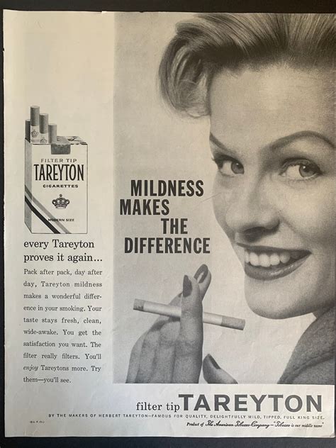 Vintage 1960s Tareyton Cigarettes Ad Etsy