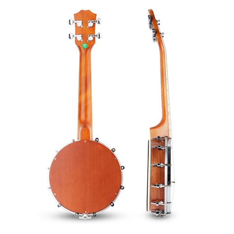 Vangoa Banjo Ukulele 4 String 23 Inch Concert Banjo Sapele Wood