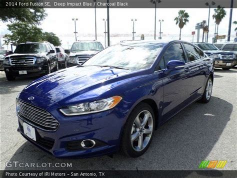 Deep Impact Blue 2014 Ford Fusion SE Charcoal Black Interior