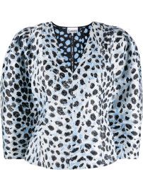 Wornontv Loris Blue Leopard Puff Sleeve Top On Good Morning America