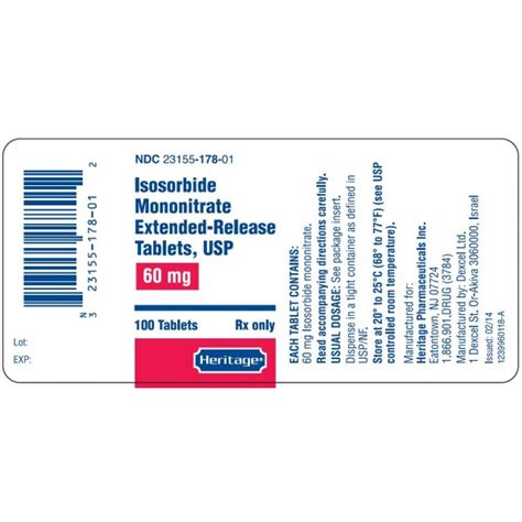 Isosorbide Mononitrate Er Mg Rx Products