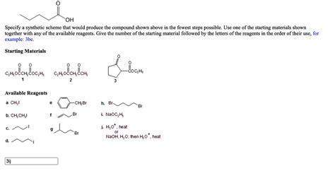 Solved Specify A Synthetic Scheme That Would Produce The Compound