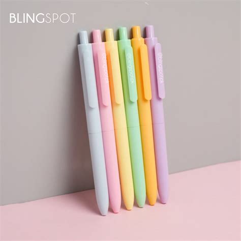 Macaron Color Press Gel Pen Set Of 6 The Blingspot Studio