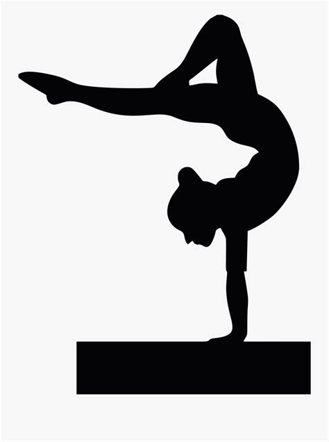 Gymnast Clipart Back Walkover - Gymnast Silhouette Beam , Free ...